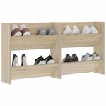 vidaXL Armoires à chaussures murales 2 Pièces Chêne Sonoma 60x18x60 cm