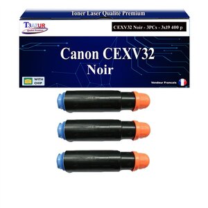 T3AZUR - 3xToners compatibles avec Canon IR-2535  IR-2545 remplace Canon CEXV32 (2786B002) - 19 400 pages