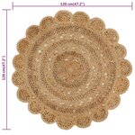 vidaXL Tapis Jute tressé à la main 120 cm Rond
