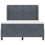 Lit Box Spring vidaXL avec Matelas Gris Foncé 160x200 cm Velours