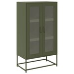 vidaXL Buffet haut vert olive 68x39x123 cm acier