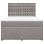 vidaXL Sommier à lattes de lit avec matelas Taupe 160x200 cm Tissu