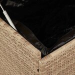 vidaXL Boîte de rangement de jardin et roues résine tressée