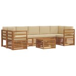 vidaXL Ensemble de canapés d'extérieur 8 pc Naturel et Beige