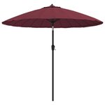 vidaXL Parasol d'extérieur avec mât en aluminium 270 cm Bordeaux