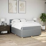 vidaXL Sommier à lattes de lit avec matelas Gris clair 160x200cm Tissu