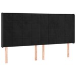 vidaXL Tête de lit à LED Noir 163x16x118/128 cm Velours