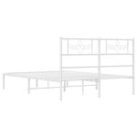 vidaXL Cadre de lit métal avec tête de lit blanc 150x200 cm