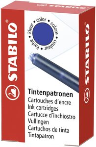 Boîtes de 6 cartouches à encre bleue STABILO