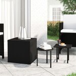 vidaXL Tables d'appoint 3 Pièces noir résine tressée