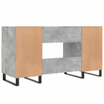 Bureau table poste de travail meuble d'ordinateur informatique étude 140 x 50 x 75 cm bois d'ingénierie gris 02_0023841