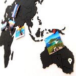 MiMi Innovations Décor de carte du monde murale Puzzle Noir 100x60 cm