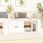 vidaXL Table basse Blanc brillant 100x50 5x35 cm Bois d'ingénierie