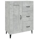 vidaXL Buffet Gris béton 69 5x34x90 cm Bois d'ingénierie
