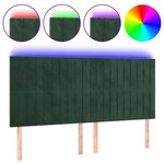 vidaXL Tête de lit à LED Vert foncé 160x5x118/128 cm Velours
