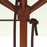 vidaXL Parasol d'extérieur avec mât en bois 150x200 cm Sable