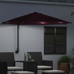 vidaXL Parasol de jardin Rouge et Noir 248 x 248 x 148 cm