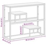 vidaXL Table console doré acier inoxydable et bois de mélèze massif