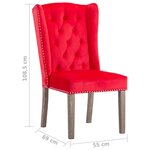Vidaxl chaise de salle à manger rouge velours
