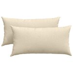 vidaXL Coussins de canapé 2 pc tissu Crème 80 x 40 cm