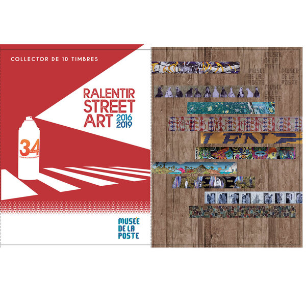 Collector 10  timbres - Musée de la Poste - Street Art - Lettre Verte