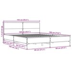 vidaXL Cadre de lit sans matelas noir 140x190 cm