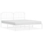 vidaXL Cadre de lit métal sans matelas et tête de lit blanc 183x213 cm