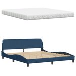 vidaXL Lit avec matelas Hanko bleu 180x200 cm tissu