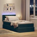 vidaXL Lit avec rangement et LED Vert foncé 90 x 200 cm Velours