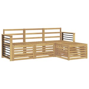 vidaXL Ensemble de canapés d'extérieur 4 pc Blanc Bois d'Acacia Massif