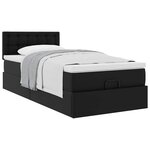 VidaXL Lit ottoman avec matelas noir 90x190 cm similicuir