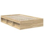 vidaXL Cadre de lit avec tête de lit Sonoma 120 x 190 cm Pin massif