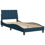 vidaXL Cadre de lit sans matelas Hanko bleu 90x190 cm velours