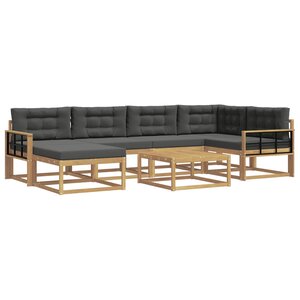 vidaXL Ensemble de canapés d'extérieur 7 Pièces Blanc et anthracite