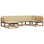 vidaXL Ensemble de canapés d'extérieur 6 pc Naturel et Beige