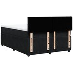 vidaXL Sommier à lattes de lit et matelas Noir 160x200 cm Velours