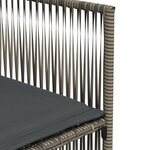 vidaXL Ensemble à manger de jardin et coussins 7 Pièces gris rotin