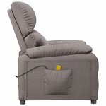 vidaXL Fauteuil de massage Taupe Tissu