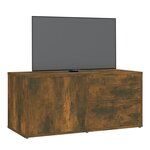 vidaXL Meuble TV Chêne fumé 80x34x36 cm Bois d'ingénierie