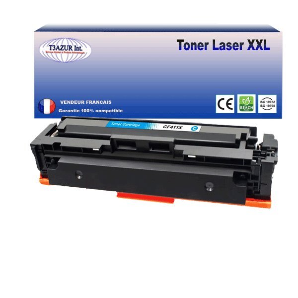 T3AZUR - Toner compatible avec Canon 046H pour Canon MF-732Cdw  MF-734Cdw  MF-735Cx Cyan - 5 000p