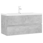 vidaXL Armoire d'évier et lavabo intégré gris béton bois d'ingénierie