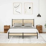 VidaXL Tables de chevet avec lumières LED 2Pièces vieux bois 38x34x50 cm