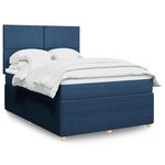 vidaXL Sommier à lattes de lit avec matelas Bleu 140x190 cm Tissu