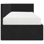 vidaXL Cadre de lit d'angle avec matelas Noir 80 x 200 cm Velours