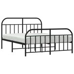 vidaXL Cadre de lit métal sans matelas avec pied de lit noir 150x200cm