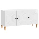 vidaXL Meuble TV 99 x 34 5 x 50 cm Blanc brillant Bois d'ingénierie
