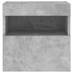 vidaXL Meuble TV mural avec lumières LED gris béton 40x30x40 cm