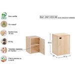 Armoire en pin brut 1 porte 2 tablettes dinamic