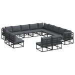 vidaXL Ensemble de canapé de jardin 13 Pièces Noir 353 x 353 x 71 cm