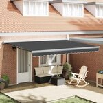 vidaXL Auvent Rétractable Anthracite 450 × 300 cm Tissu  Métal